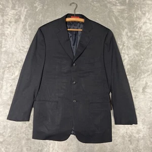 Isaia Base S Aquaspider Blazer Suit Jacket IT 52 US 42 Navy Wool Italy Napoli - Picture 1 of 15