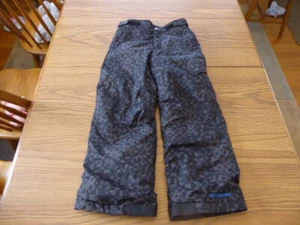 COLUMBIA BLACK Pattern WINTER/SNOW PANTS SMALL 8 YOUTH Very Good Pre Owned Cond - Picture 1 of 9