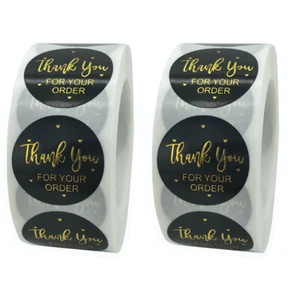 1000Pcs 1.5"/1" Thank You Stickers Self-Adhesive Label for Your Order Stickers - Picture 1 of 13