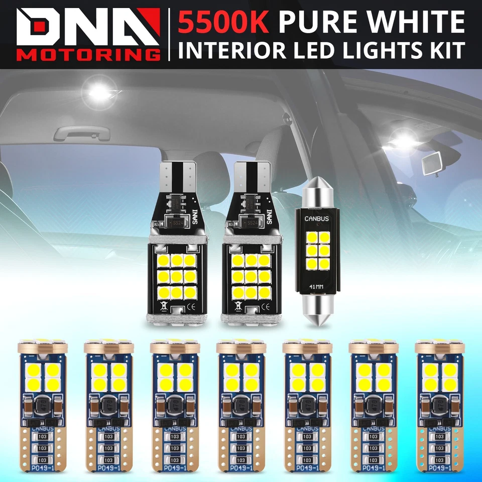 10 piezas bombillas LED interiores domo blanco para Dodge Ram 1500 2500 3500 2009-2022 Foto 1 de 4