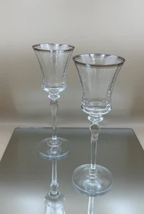 Juego de 2 copas de vino Mikasa Jamestown con borde de platino de cristal de 8-3/4" - Imagen 1 de 8
