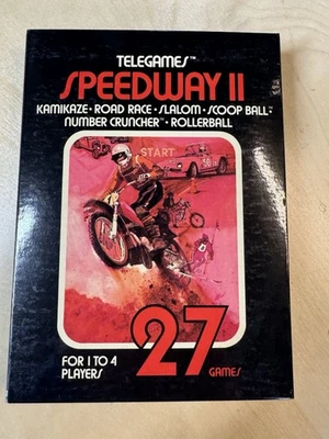 Speedway II Atari 2600, 1977 Sears Tele-games Ver. Complete CIB & Manual - Nice! - Image 1 of 4