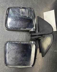 1986-1997 Nissan Pickup D21 Hardbody L&R Chrome Manual Door Mirrors OEM - Picture 1 of 4