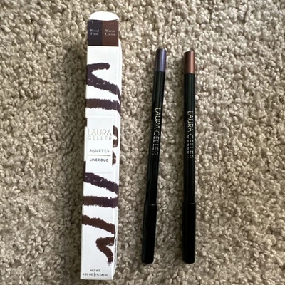 LAURA GELLER StyleEYES Liner Duo in Royal Plum and Warm Cocoa 0.03 OZ EACH NIB - Image 1 of 4