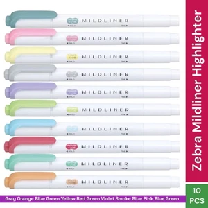 Zebra Mildliner Highlighter Set - 10 Farben lose Packung | Pastell & Ästhetisch Weich - Bild 1 von 20