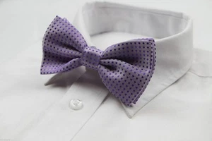 Mens Purple Polka Dot Bow Tie Pretied Adjustable Tuxedo Formal Wedding Violet - Picture 1 of 3
