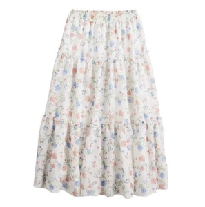 Girls 7-16 IZ Byer Midlength 3-Tier Skirt Midi Cottage Coquette Floral Garden - Picture 1 of 10
