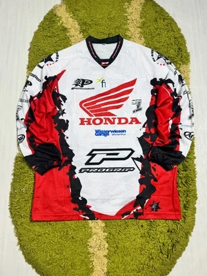Футболка для мотокросса Honda Racing Progrip красно-белая черная с длинным рукавом мужская размер S - Изображение 1 из 4