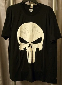 Marvel The Punisher schwarzes T-Shirt Scratch Logo Distressed Grafik Tee Herren XLarge - Bild 1 von 7