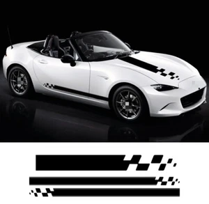 Graphic Vinyl Side Door Car Sticker Decals For Mazda MX-5 Bonnet Racing Stripe - Picture 1 of 6