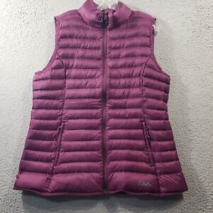 Cabela's Puffer Vest Women's XL Extra Large Purple Duck Down Jacket Full Zip