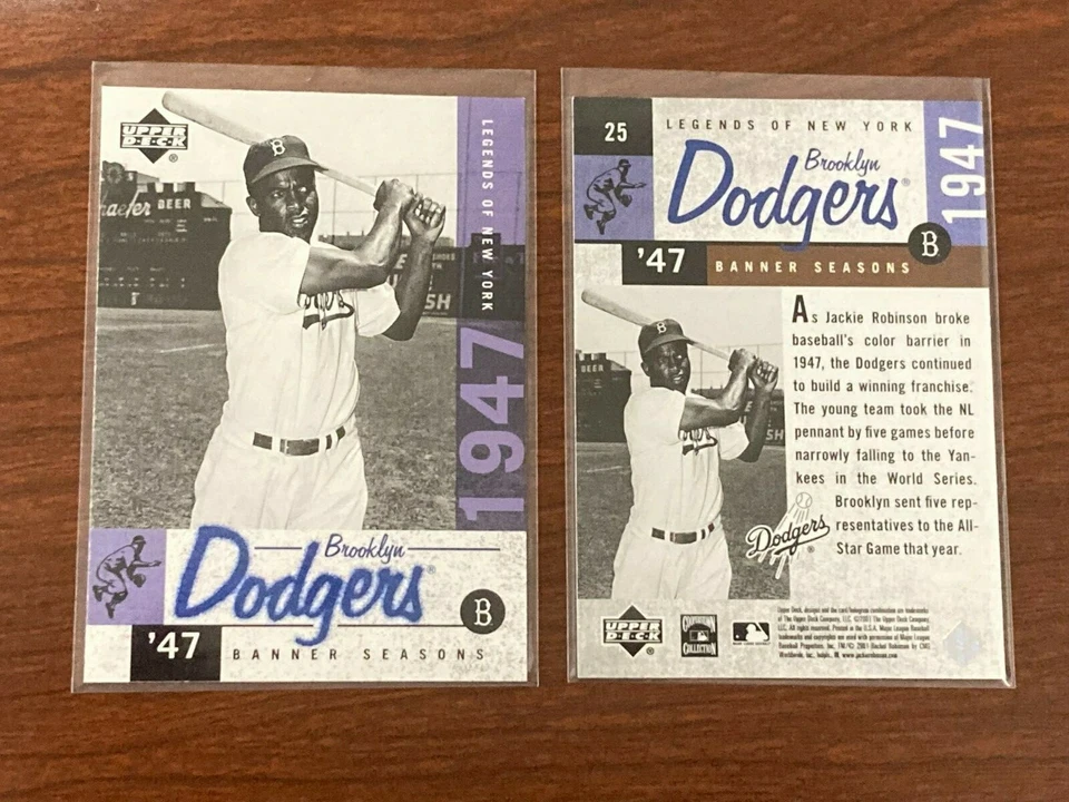 JACKIE ROBINSON 2001 UPPER DECK LEGENDS OF NEW YORK 1947 BANNER SEASONS CARD #25 - Image 1 of 1