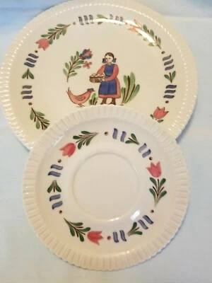 Syracuse China Lancaster Pattern Lot Dinner Plate and Saucer - Image 1 of 4