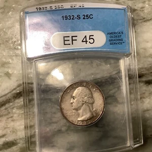 1932-S Silver Washington Quarter XF45 - Picture 1 of 2