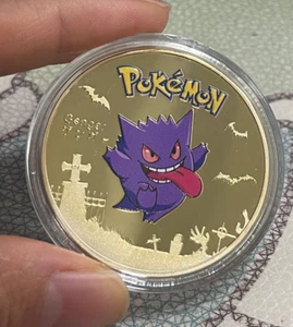GENGAR Gold Coin - Pokemon Coin 18K Gold Plated - Exclusive Rare Design - Picture 1 of 12