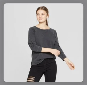 Women's Universal Threads Brand (Target) Long-Sleeve Charcoal Shirt Size L Large - Picture 1 of 1
