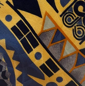 Blue Gold Orange Abstract BYBLOS Silk Tie Italy - Picture 1 of 8