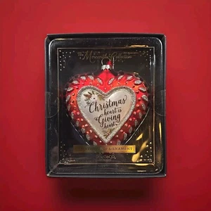 Neu im Karton Demdaco Mercantile Collection Beziehung Ornament Glas herzförmig - Bild 1 von 8
