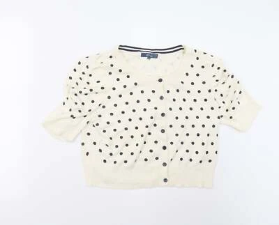 Cárdigan Evie para mujer cuello redondo con lunares de algodón, talla 14 Foto 1 de 4