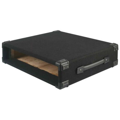 Pulse 2U 19" Carpet Covered Wooden Rack Sleeve Enclosure Black DJ PA Amp Mixer