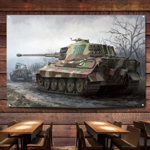 Carteles e impresiones de tanques King Tiger Ardennes pancarta decoración de pared arte bandera colgante  - Imagen 1 de 5