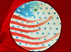 Michel Design Works RED, WHITE & BLUE Melamine Serveware Large Round Platter 18" - Picture 1 of 9
