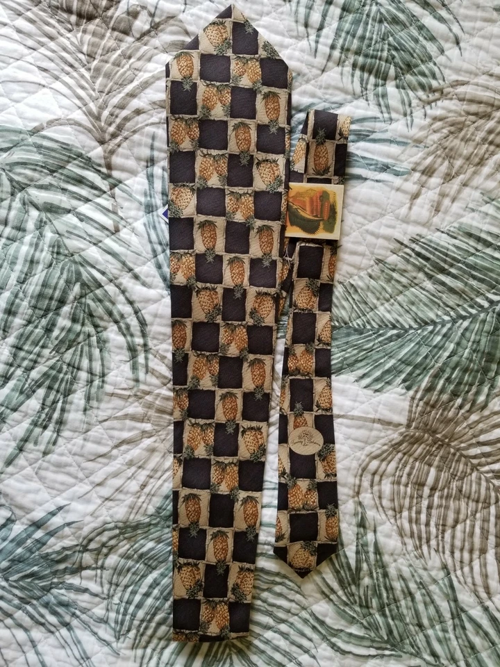 Corbata Tommy Bahama Estampado Piña Cuello Vintage Nueva Con Etiquetas Nueva Foto 1 de 1