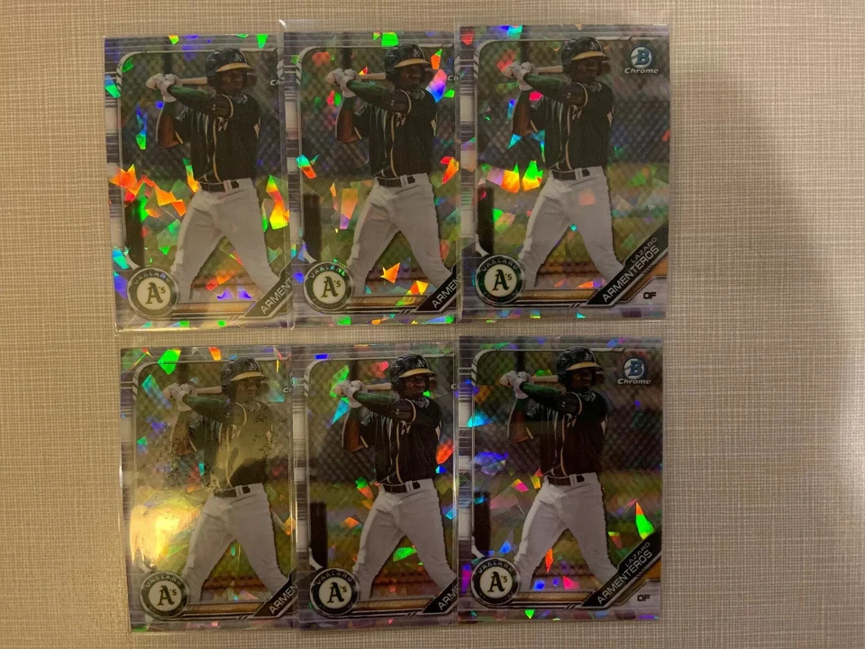 (6) 2019 Bowman Draft Chrome Sapphire LAZARO ARMENTEROS #BDC-198 A's Lot - Image 1 of 1