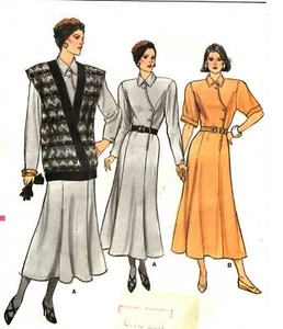 Vogue Sewing Pattern Women's DRESS & VEST 9717 Size14-16-18 UNCUT - Picture 1 of 4