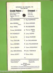 #D153.  SOCCER PROGRAM - CRYSTAL PALACE V LIVERPOOL  16/1/1971 - Bild 1 von 3