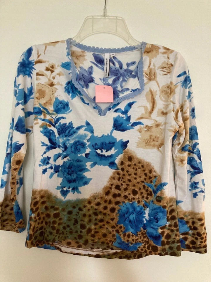 Nueva Camisa Charlotte Tarantola Estampado Flor Y Leopardo Foto 1 de 4