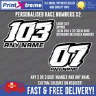RACE NUMBERS Decals Stickers x2 Moped Motorcycle scooter RACING quad go cart car