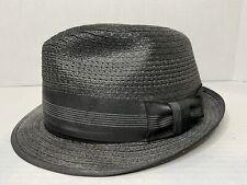 The House Of Roth-Shire New York Black Fedora 7 1/4 Milan Weave Rain Resistant
