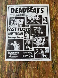Volante de concierto de punk rock DEADBEATS 1978 Mabuhay Gardens San Francisco peligroso - Imagen 1 de 4