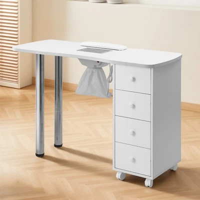 Manikürtisch Nageltisch mit Staubabsaugung Nagelstudio Tisch auf Metallgestell - Bild 1 von 4