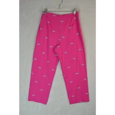 Pendleton Women's 4 Pink Embroidered Hummingbird Twill Capri Pants - Image 1 of 4