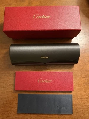 SMALL SIZE Authentic Cartier Eyeglasses Case, Original Box and Cleaning Cloth - Image 1 of 4