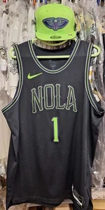 ZION WILLIAMSON NEW ORLEANS PELICANS NIKE CITY EDITION AUTHENTIC JERSEY & HAT - Picture 1 of 24