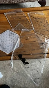 Quiltlineal 4er Set transparent Acryl Quiltlineal Stoff Schneiden Nähen Lineal - Bild 1 von 5