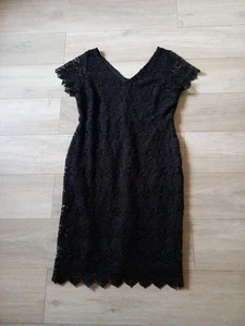 George Black Lace Pencil Shift Dress Classic Occasion Wiggle Evening Party UK18 - Picture 1 of 18