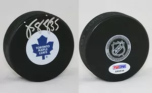 Jean Sebastian Giguere SIGNED Toronto Maple Leafs Logo Puck PSA/DNA AUTOGRAPHED - Picture 1 of 1