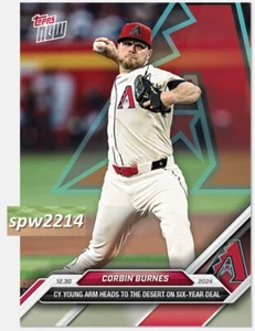 Corbin Burnes 2024 Topps Now #OS12 firmato da Diamondbacks - prevendita - Foto 1 di 2