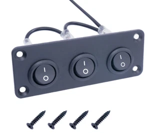12V 20A 3 GANG ROCKER SWITCH PANEL - Imagen 1 de 4