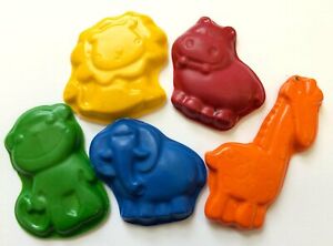 20 sets of 5 Jungle Zoo Animals Crayons Party Favors 1st Birthday Lion Tiger 