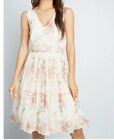 Ladies Mod Cloth V-neck Sleeveless Fit &amp; Flare Embroidered Floral Dress 1X NEW