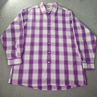 Рубашка мужская Van Heusen 16,5 34/35 разноцветная стандартного покроя эластичная клетчатый узор - Изображение 1 из 4