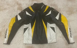 Dainese Leather Biker Motorcycle Jacket Size 52 - Picture 1 of 14