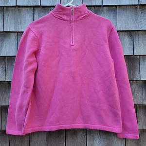 L.L. Bean 1/4 Zip Sweater Jumper Women's Size Medium 100% Cotton - Picture 1 of 5