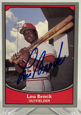 1989 Pacific Trading #12 Autographed Lou Brock Card. HOF - Image 1 of 2