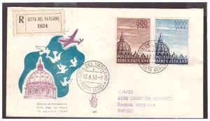 FDC Venetia Club Vatican 1953 - Mail Aerea Cupoloni Viaggiata Racc - Picture 1 of 1